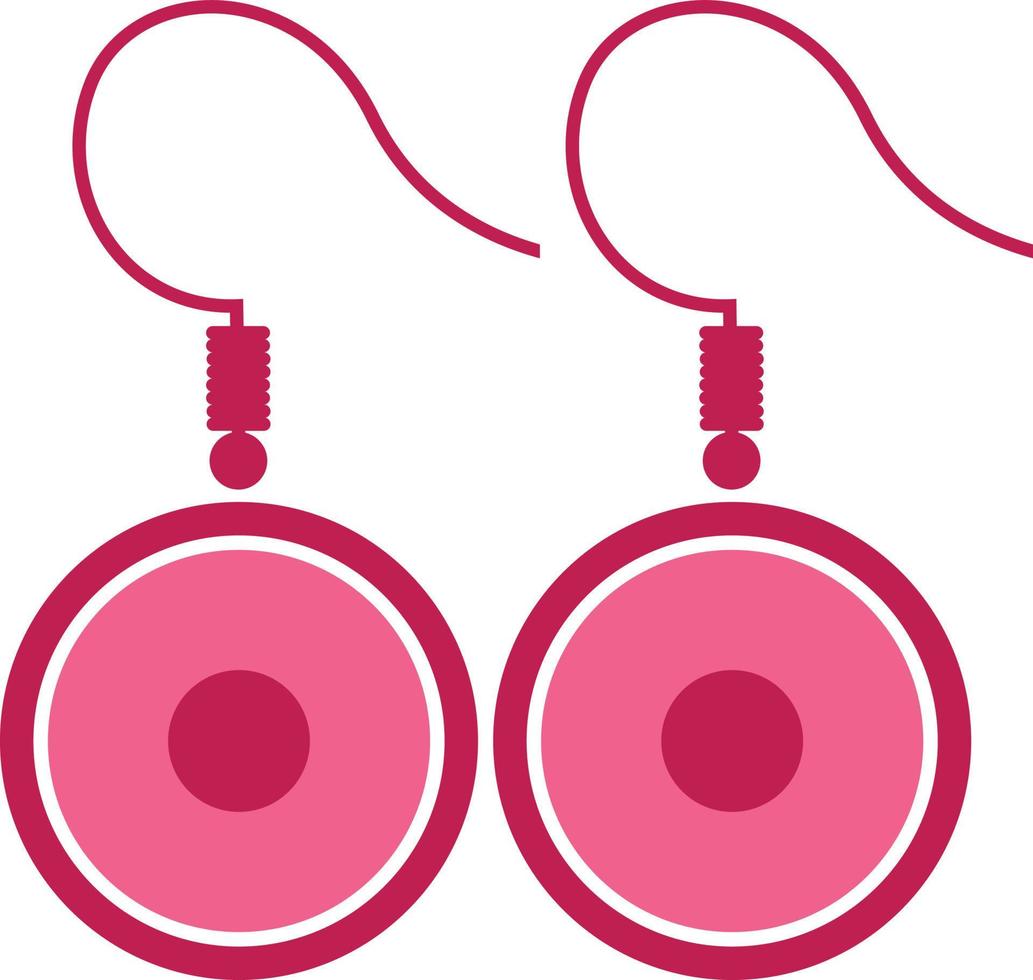 Pendientes rosas, ilustración, vector sobre fondo blanco.