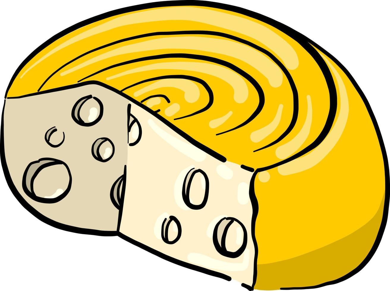 Hard cheese , illustration, vector on white background