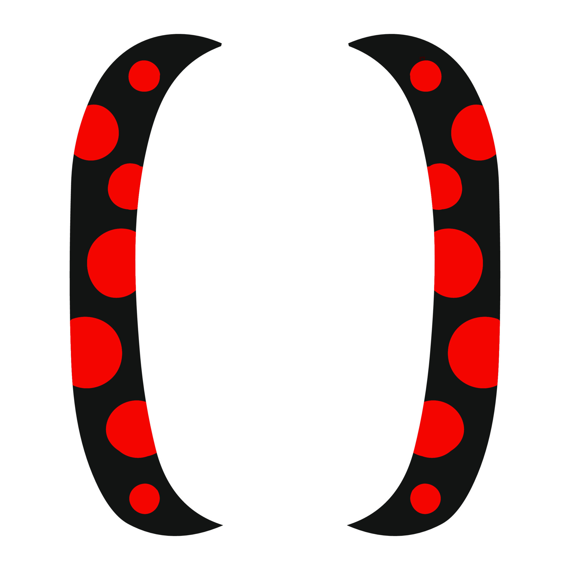 Black curly braces with red dots vector illustration 13795644 Vector