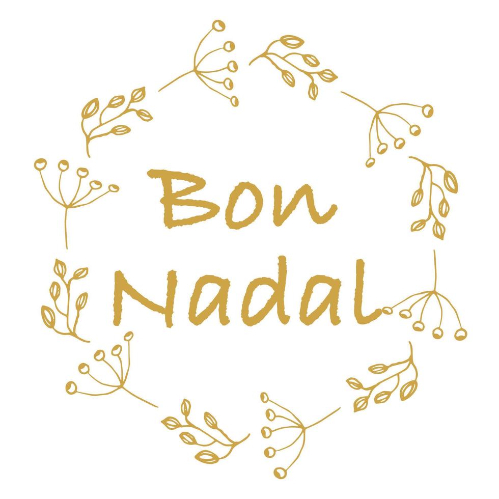 Merry christmas with language Bon Nadal in catalan vector