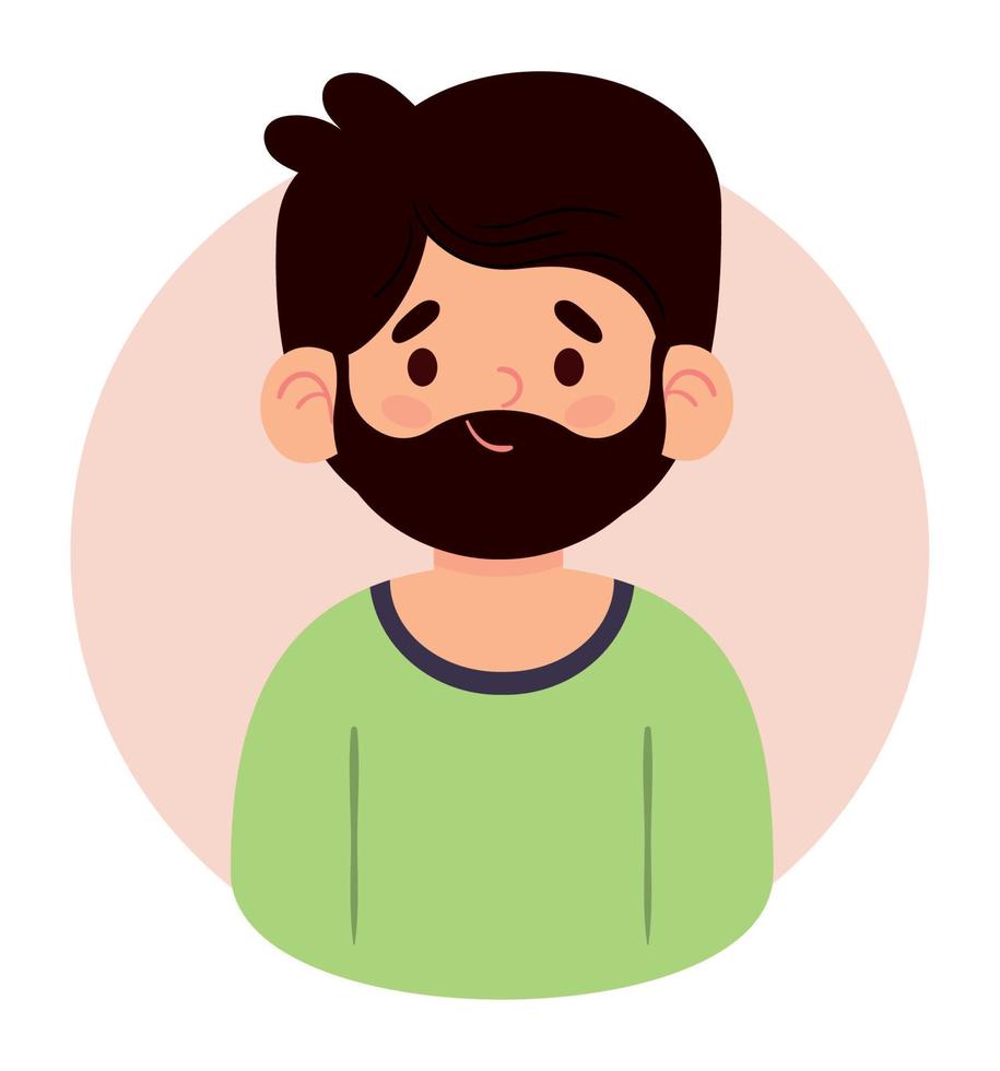 happy bearded guy avatar vector