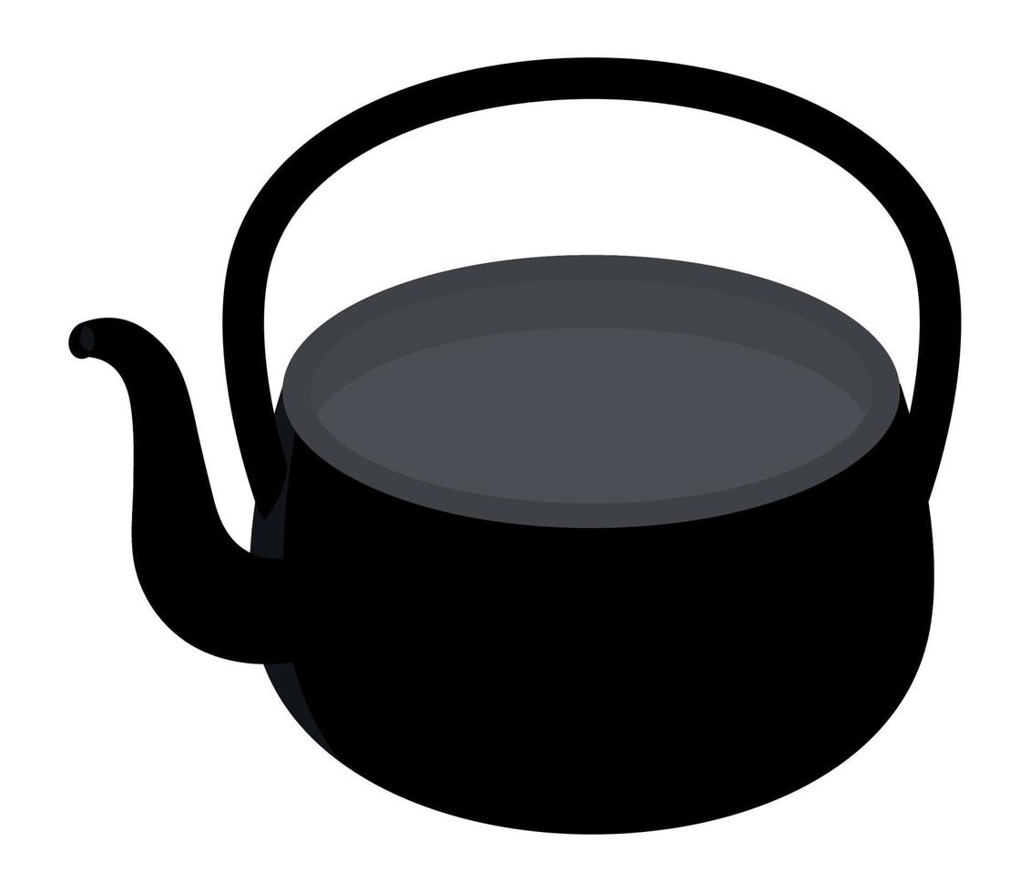 icono de cocina de olla negra vector