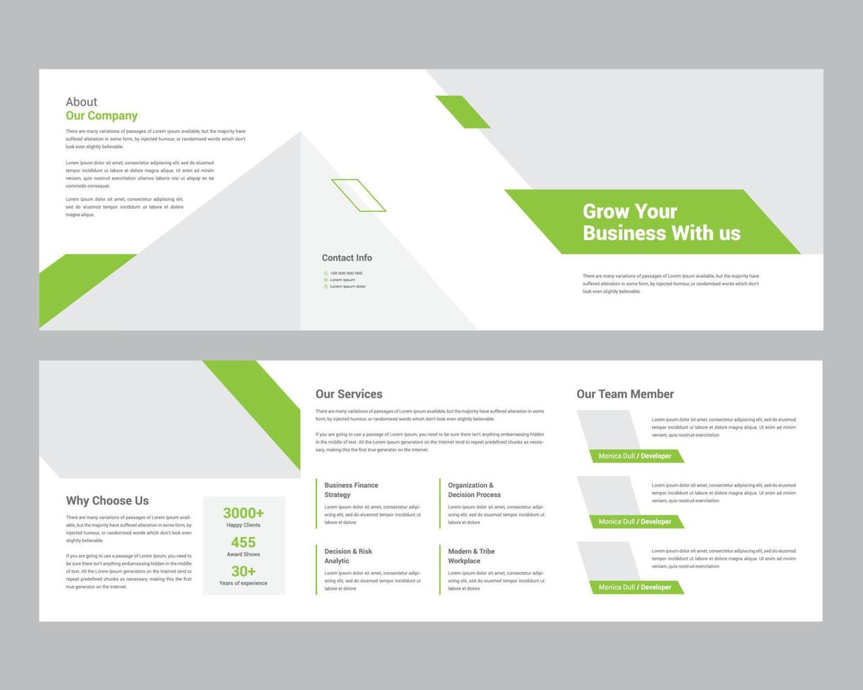 Square Trifold Brochure template vector
