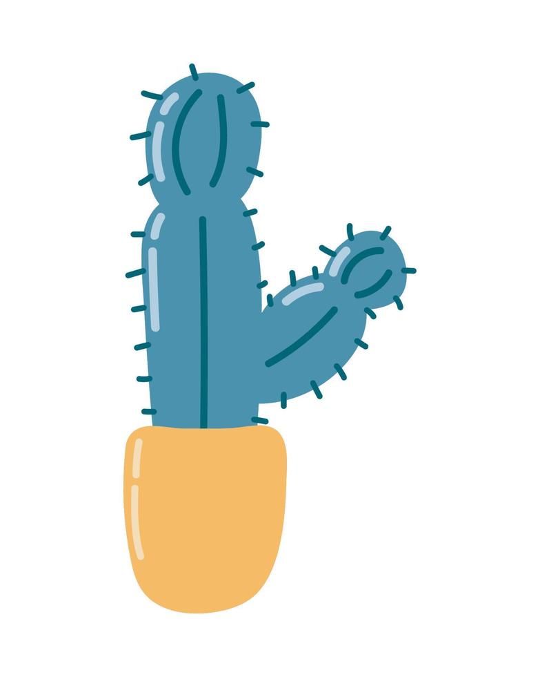 potted cactus icon vector