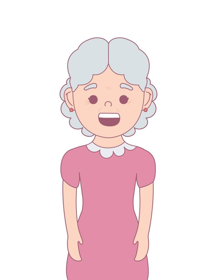 old happy woman vector