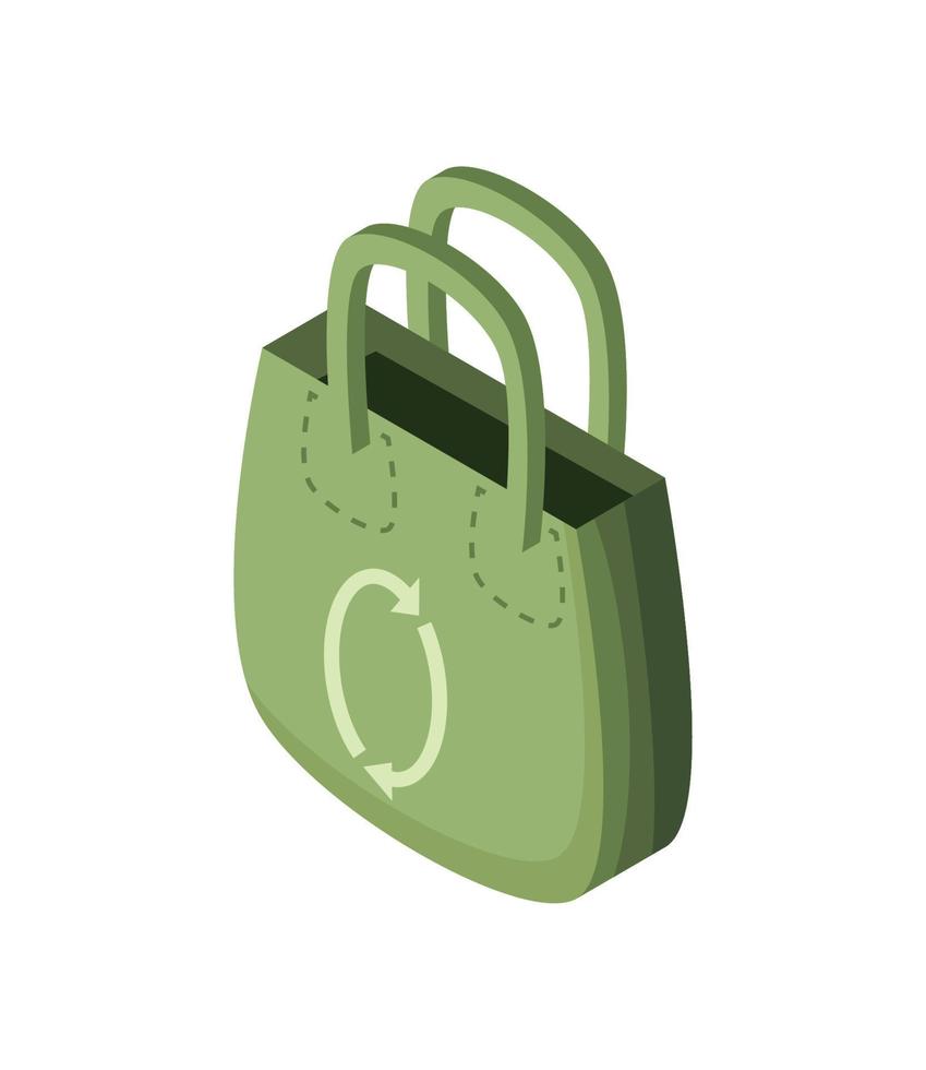 isometric eco shopping bag vector