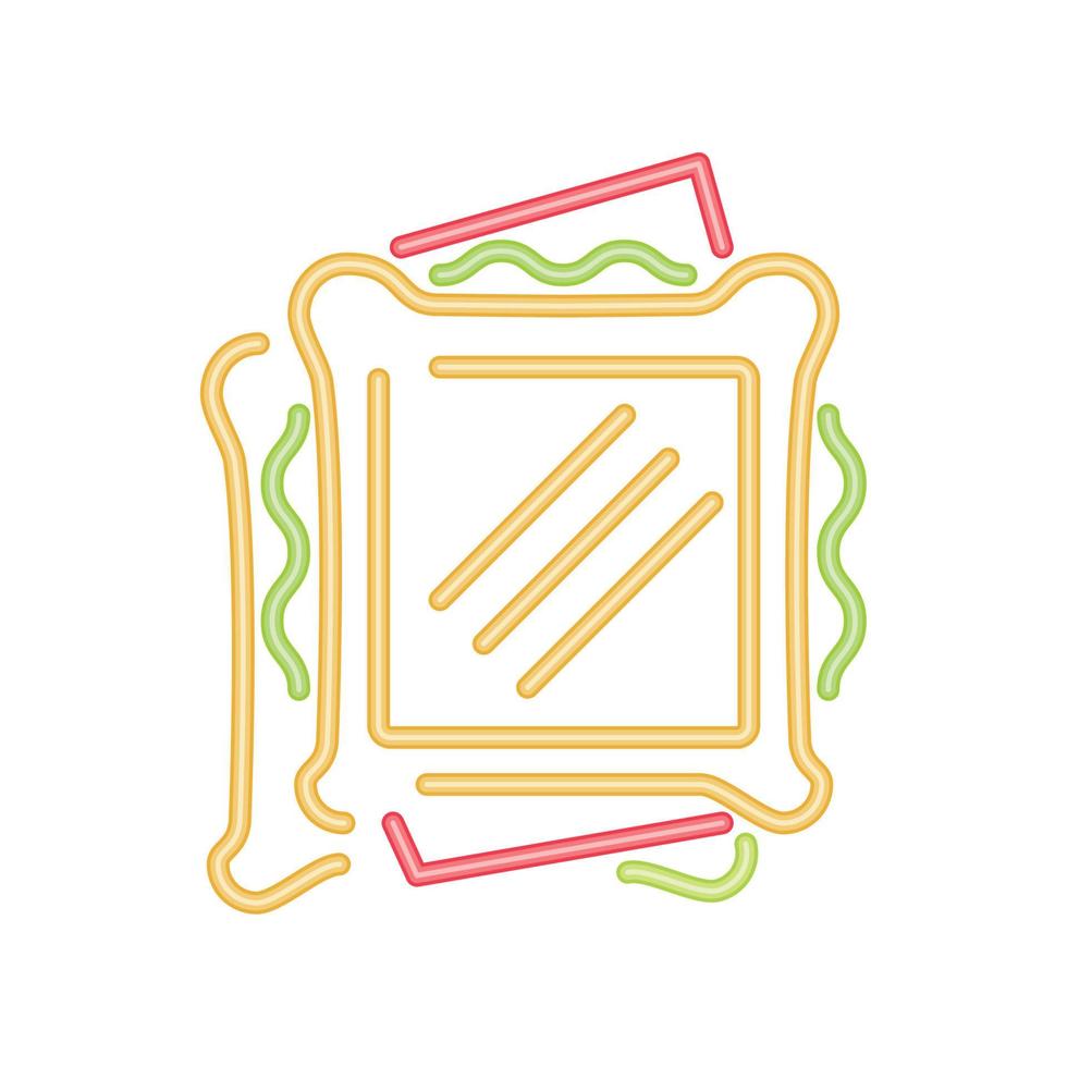 sandwich neon food vector