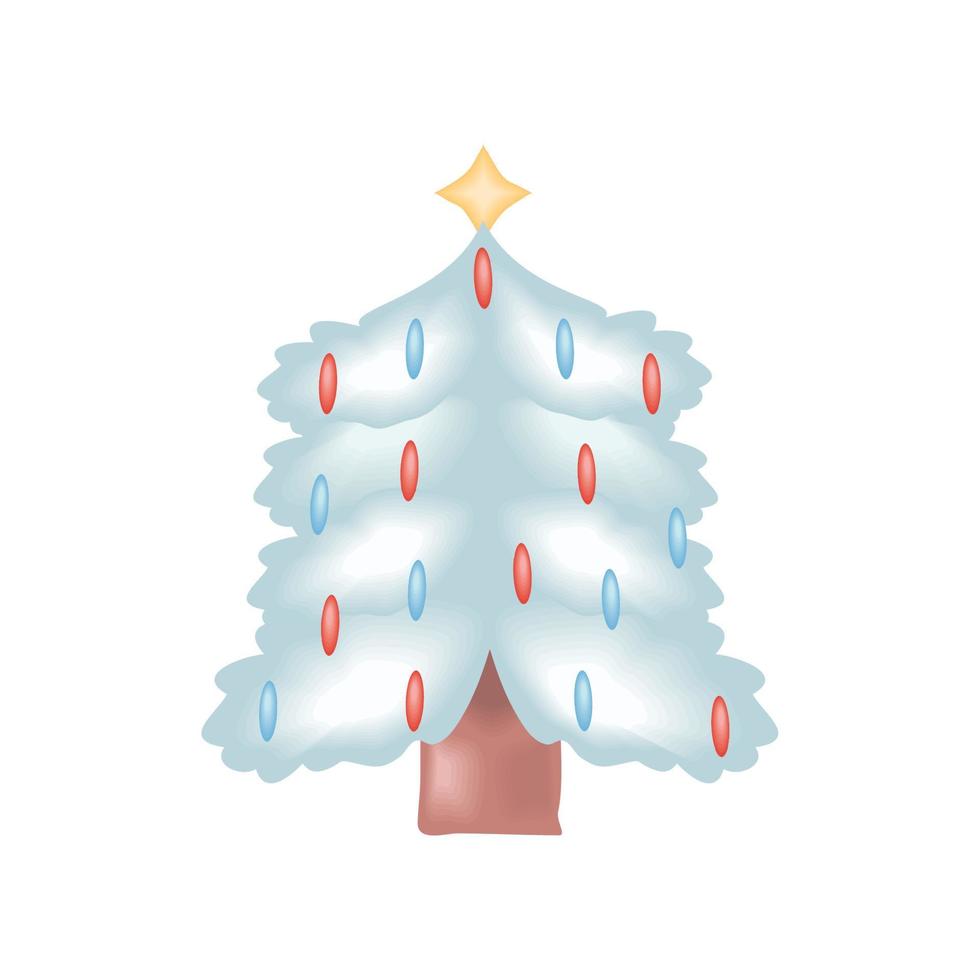 white christmas tree vector