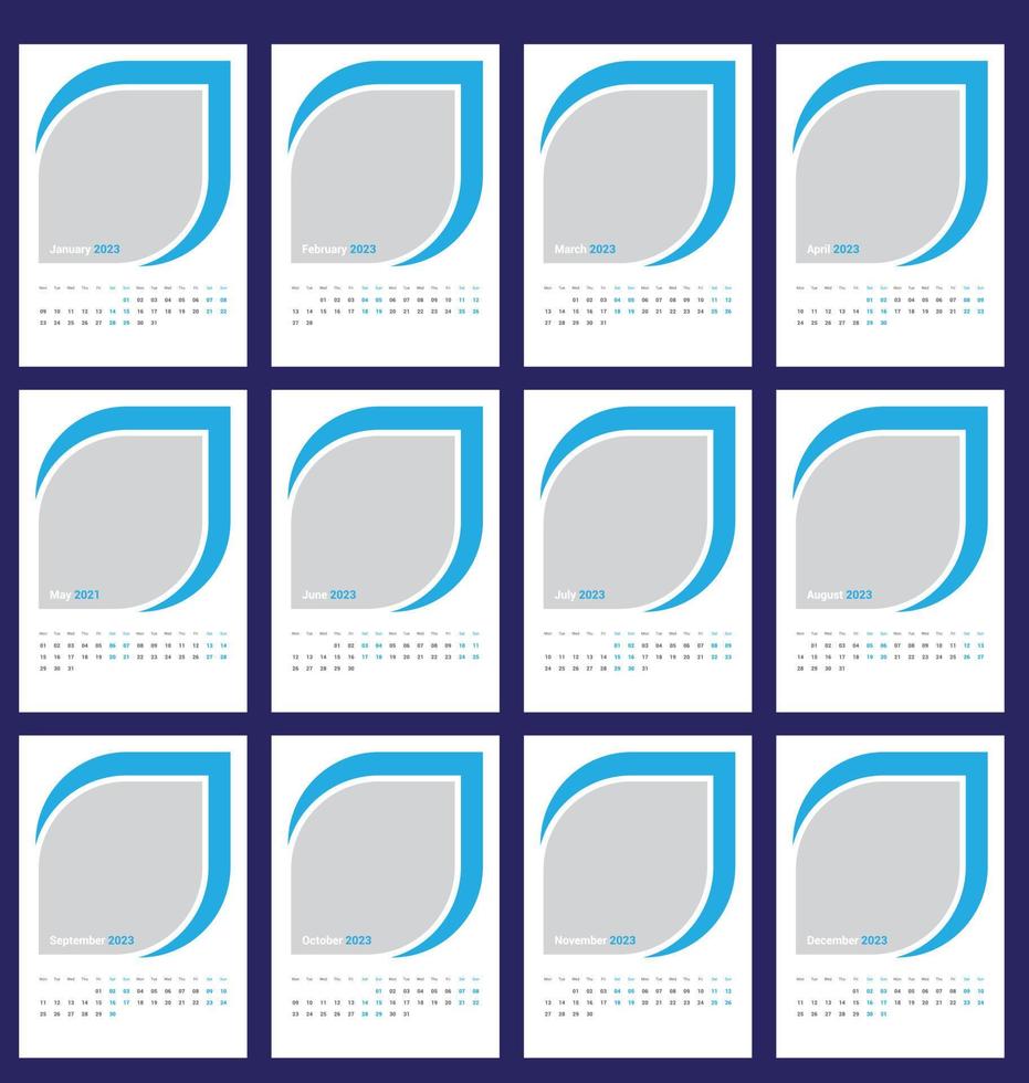 2023 Wall Calendar Template vector