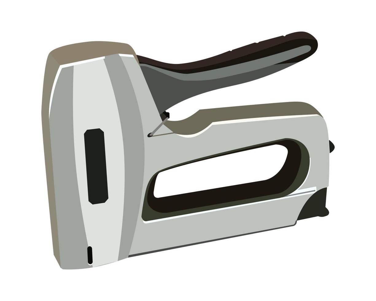 Vector Illustration Staple Gun isolated on white background. Carpentry hand tools.