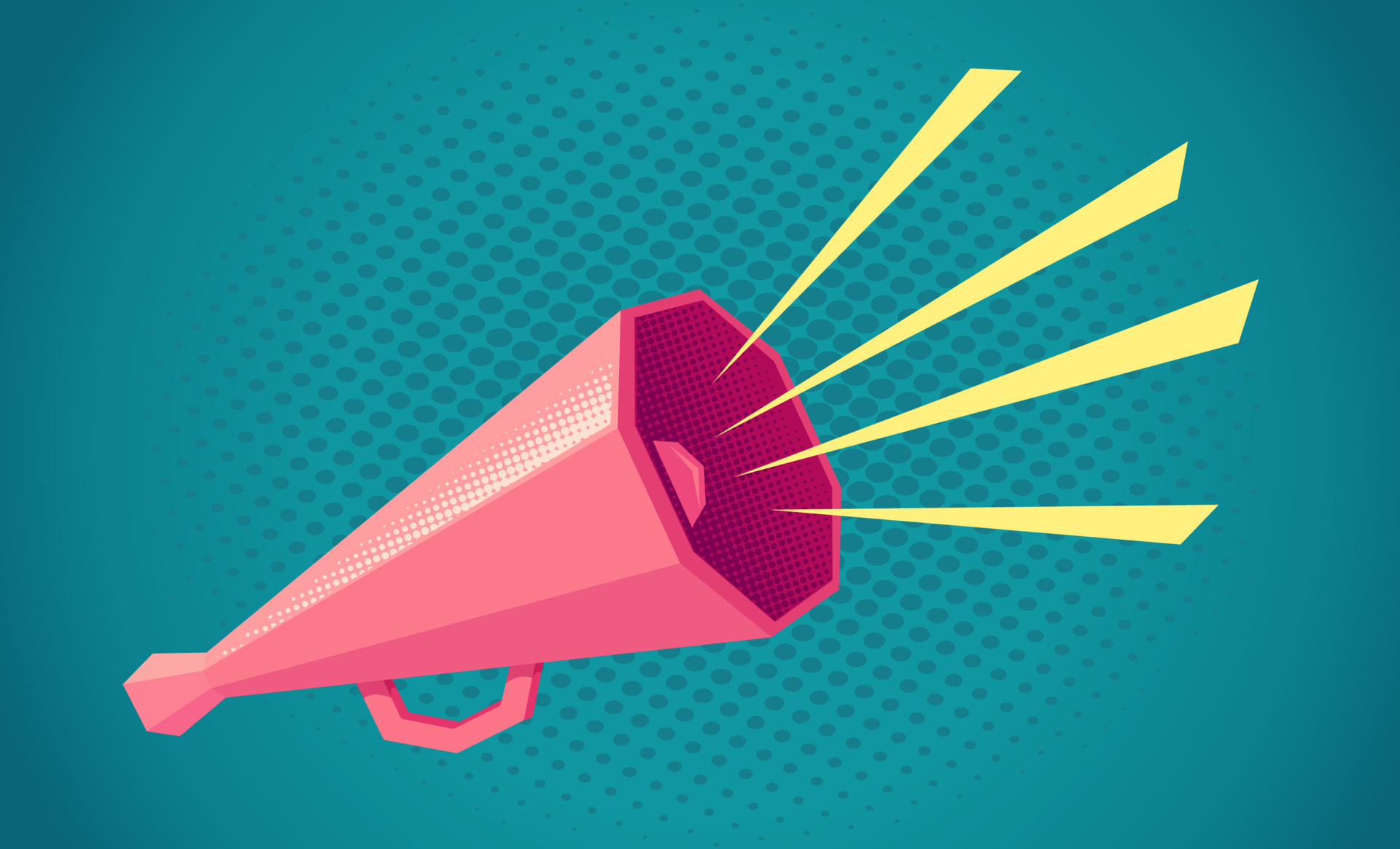 Retro megaphone on yellow background 13795971 Vector Art at Vecteezy