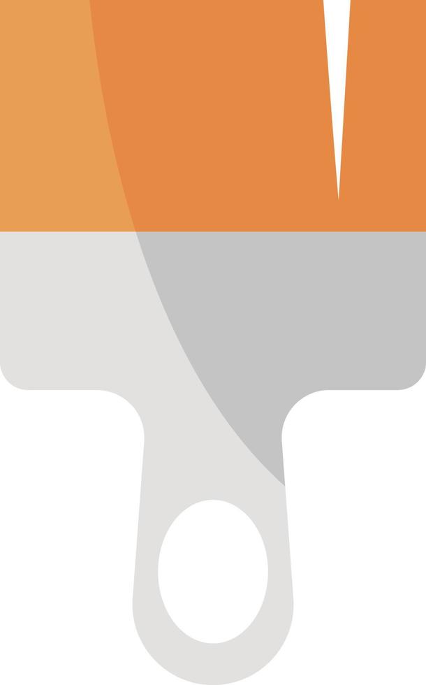 Big orange painting brush, illustration, vector on a white background