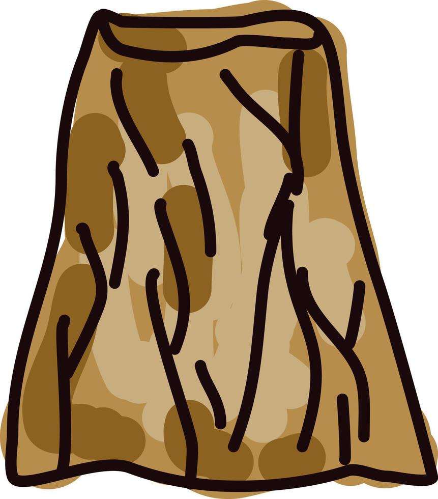 Brown skirt, illustration, vector on white background.