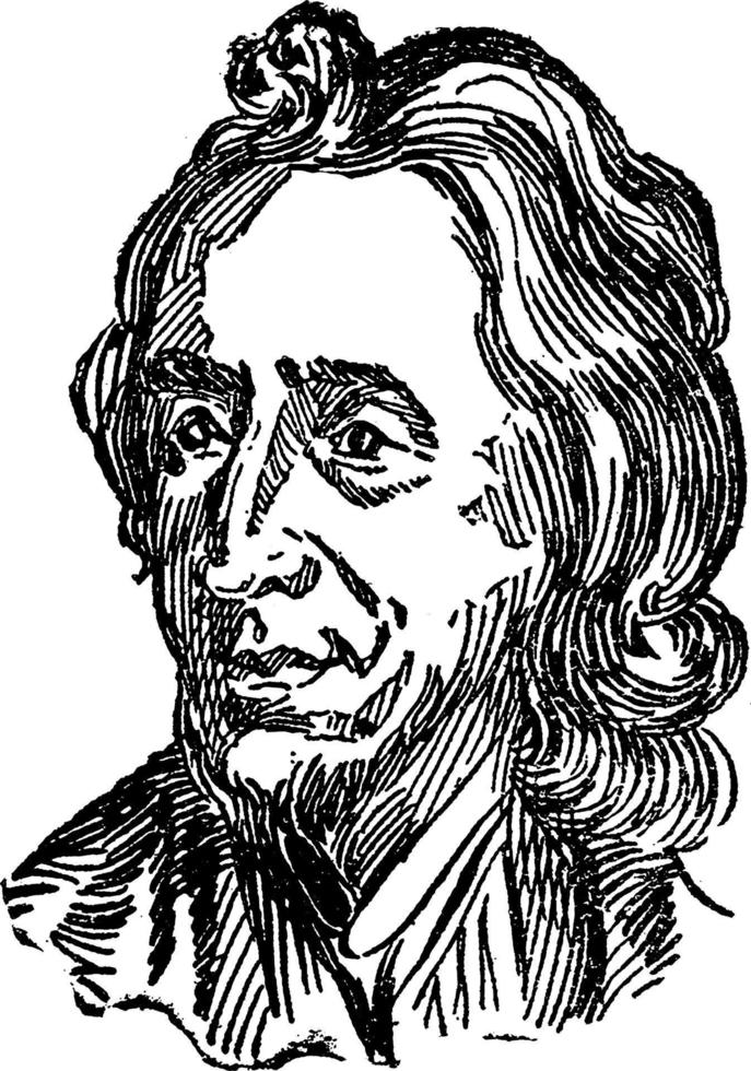 John Locke, vintage illustration vector