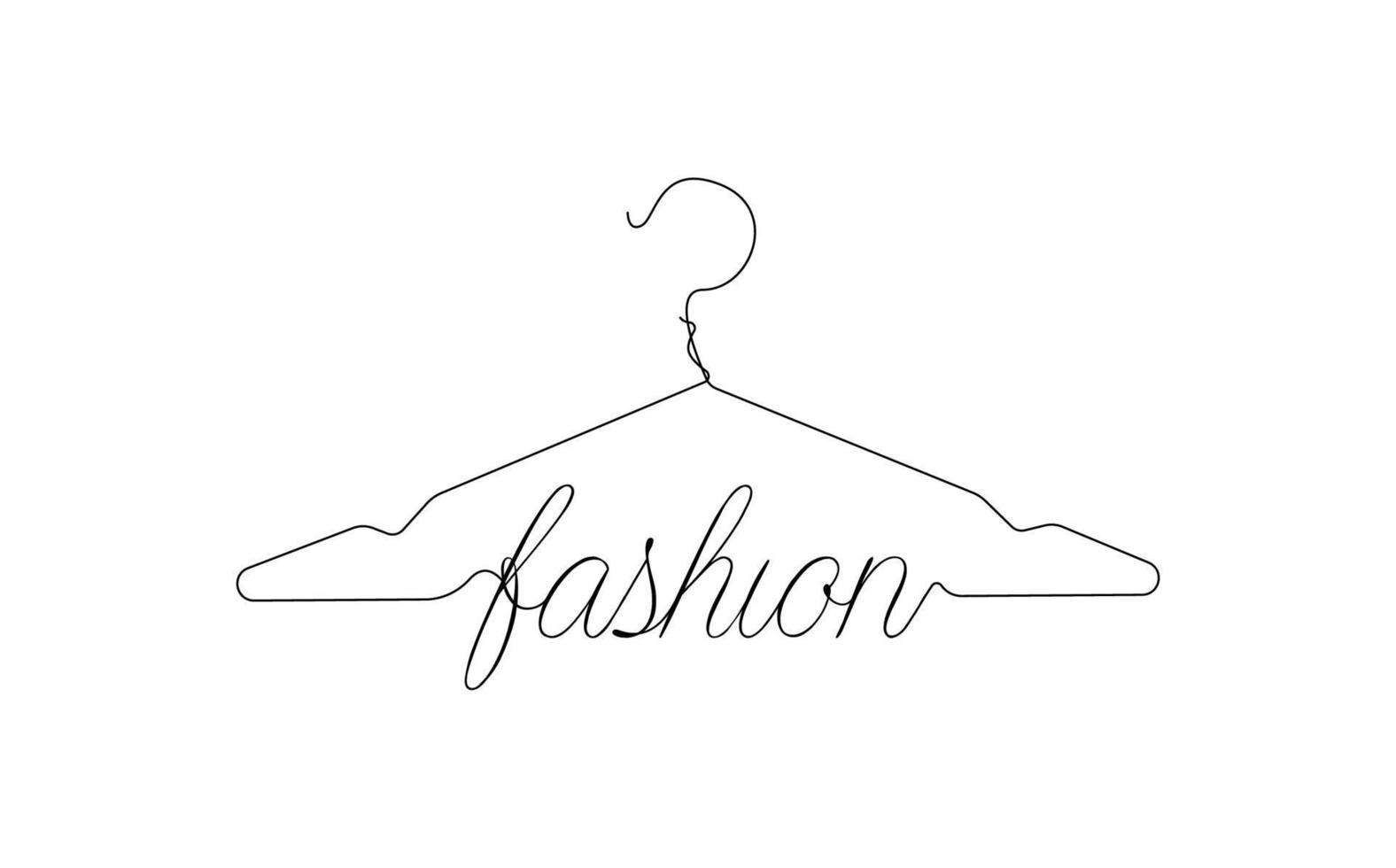 diseño de logotipo de moda creativa. vector de señal con letras y símbolo de suspensión. caligrafía de logotipo en estilo de arte lineal aislado en fondo blanco