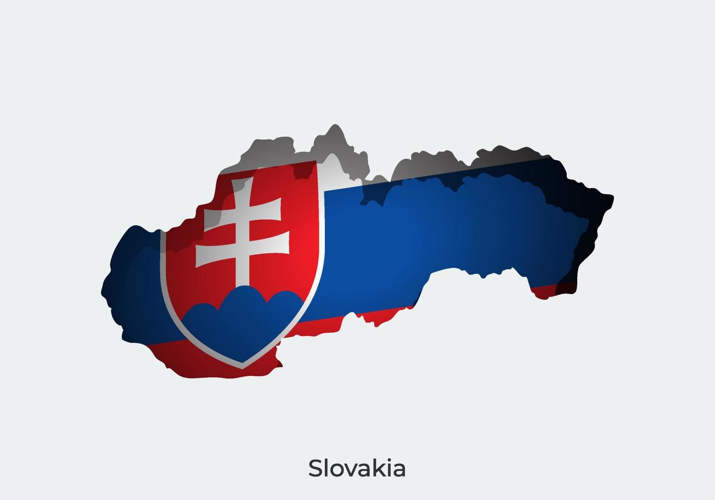 Slovakia flag. Paper cut style design of official world flag. Map concept. Fit for banner, background, poster, anniversarry template, festival holiday, independent day. Vector eps 10