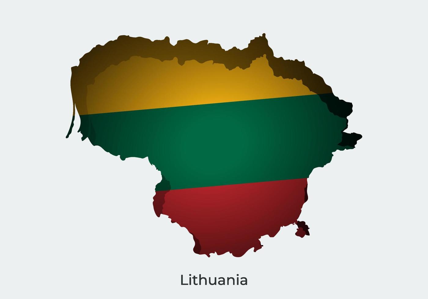 Lithuania flag. Paper cut style design of official world flag. Fit for banner,  background, poster, anniversarry template, festival holiday, independent  day. Vector eps 10