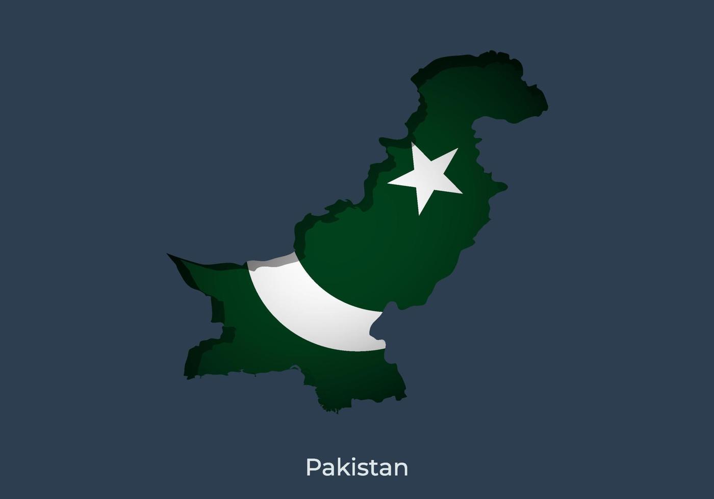 Pakistan flag. Paper cut style design of official world flag. Fit for banner,  background, poster, anniversarry template, festival holiday, independent  day. Vector eps 10