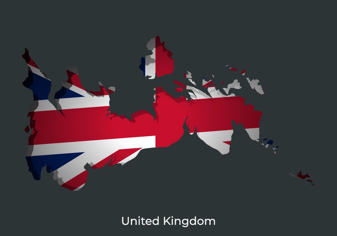 United Kingdom flag. Paper cut style design of official world flag. Map concept. Fit for banner, background, poster, anniversarry template, festival holiday, independent day. Vector eps 10