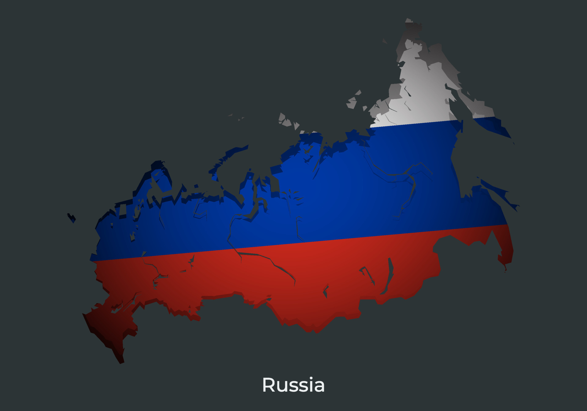 Russia flag map Poster by ctad