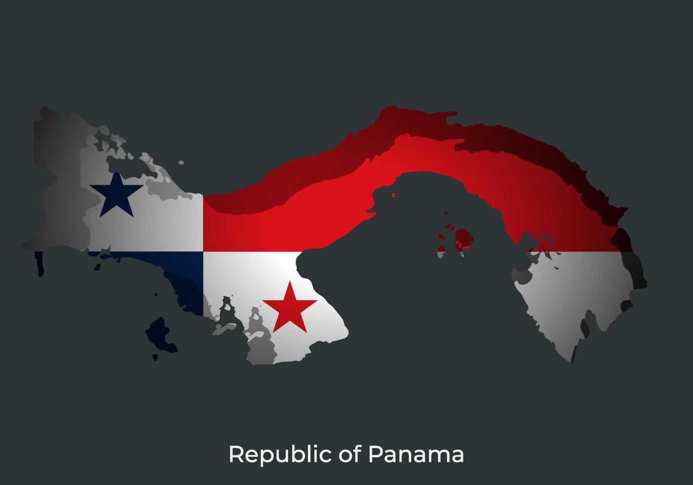 Panama flag. Paper cut style design of official world flag. Fit for banner,  background, poster, anniversarry template, festival holiday, independent  day. Vector eps 10