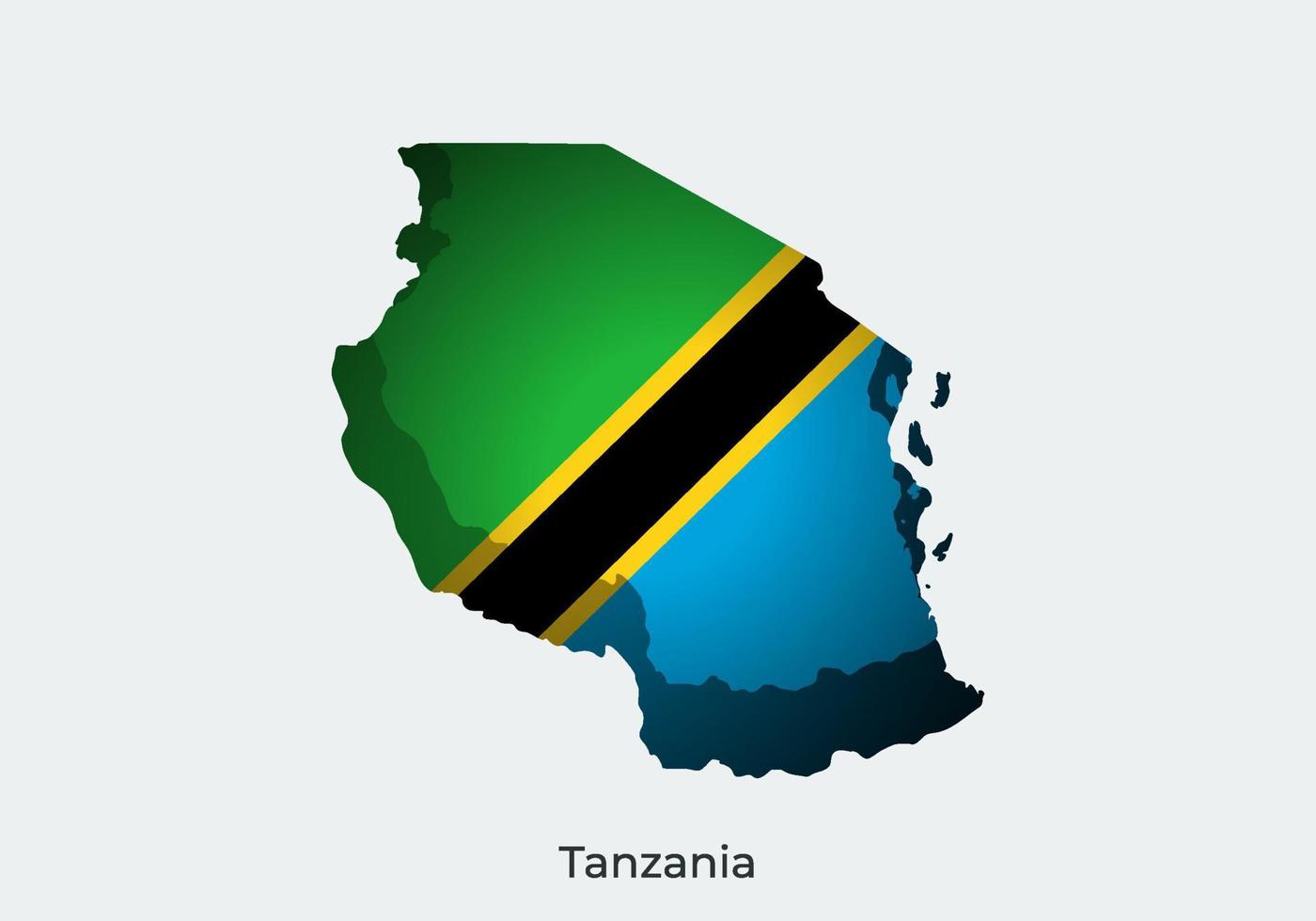 Tanzania flag. Paper cut style design of official world flag. Map concept. Fit for banner, background, poster, anniversarry template, festival holiday, independent day. Vector eps 10