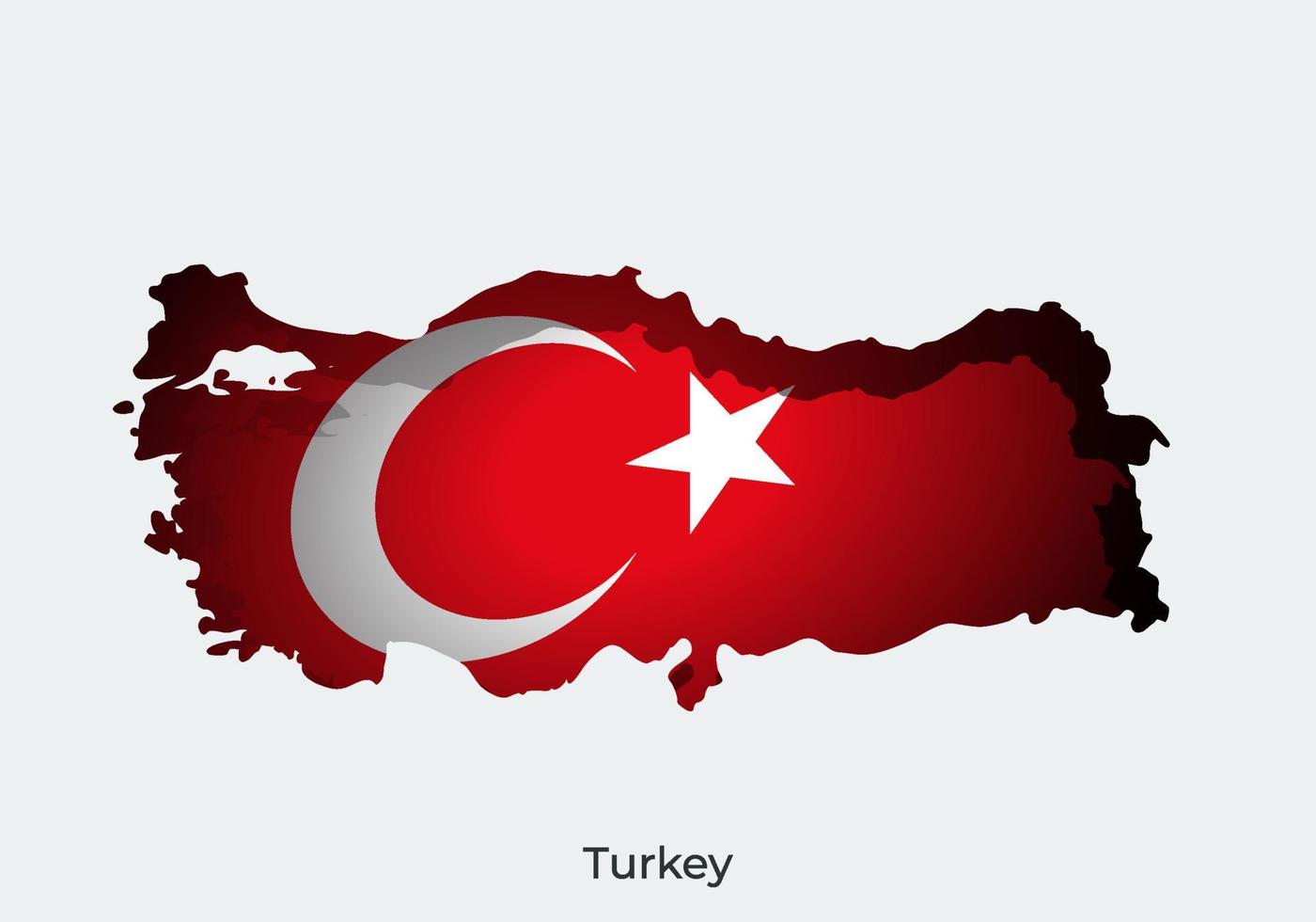 bandera de turquía diseño de estilo de corte de papel de la bandera mundial oficial. concepto de mapa. apto para pancarta, fondo, afiche, plantilla de aniversario, festividad festiva, día independiente. pasos vectoriales 10 vector