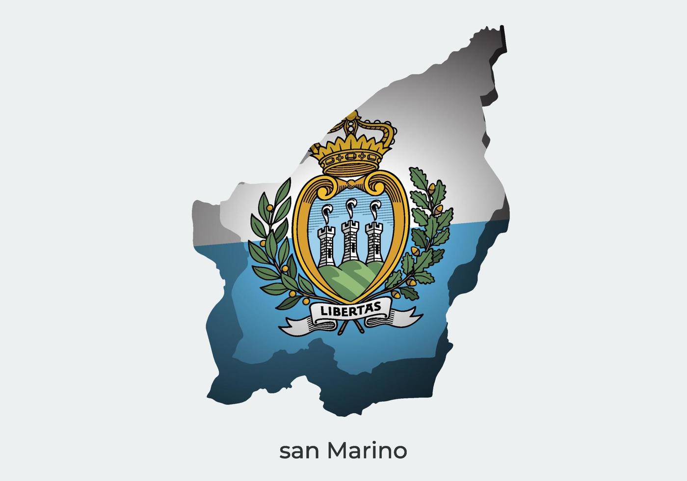San Marino flag. Paper cut style design of official world flag. Map concept. Fit for banner, background, poster, anniversarry template, festival holiday, independent day. Vector eps 10