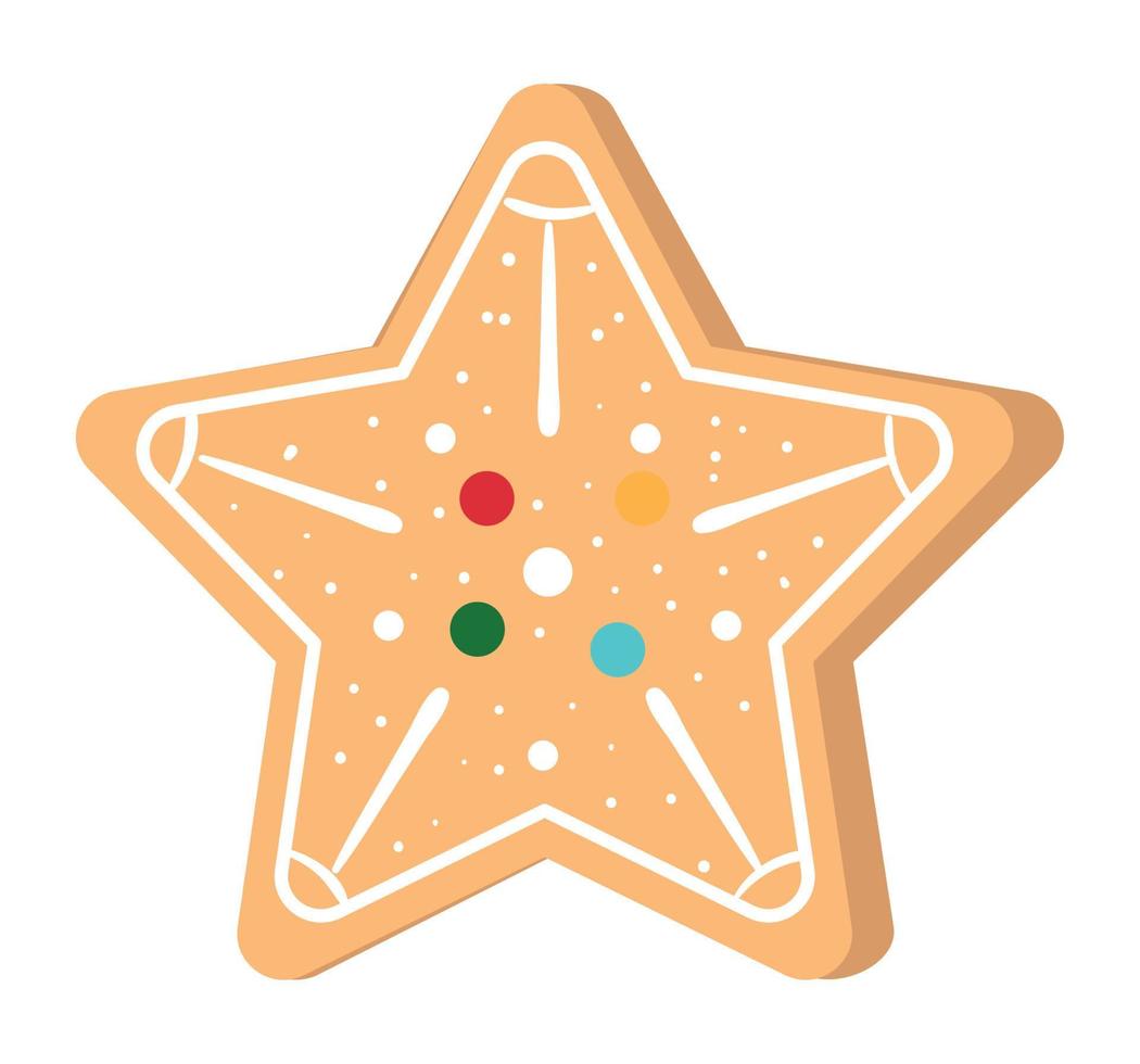 christmas star cookie vector