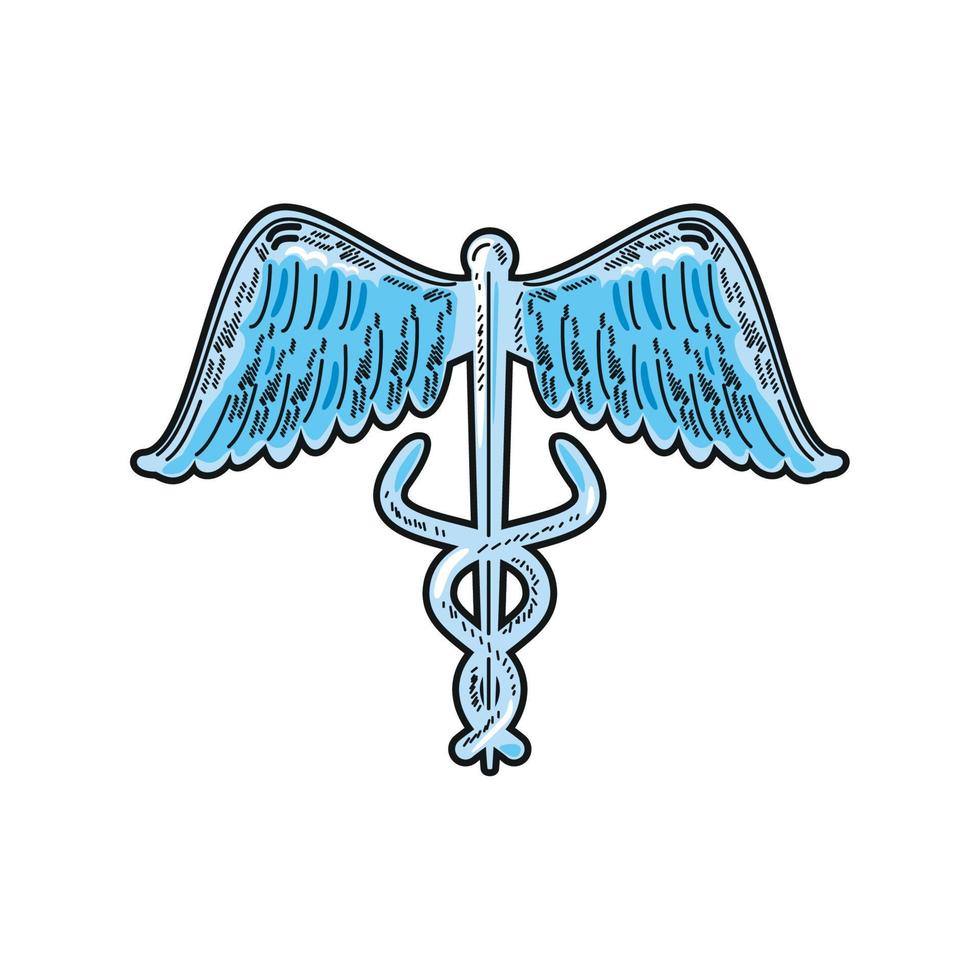 caduceus medical icon vector