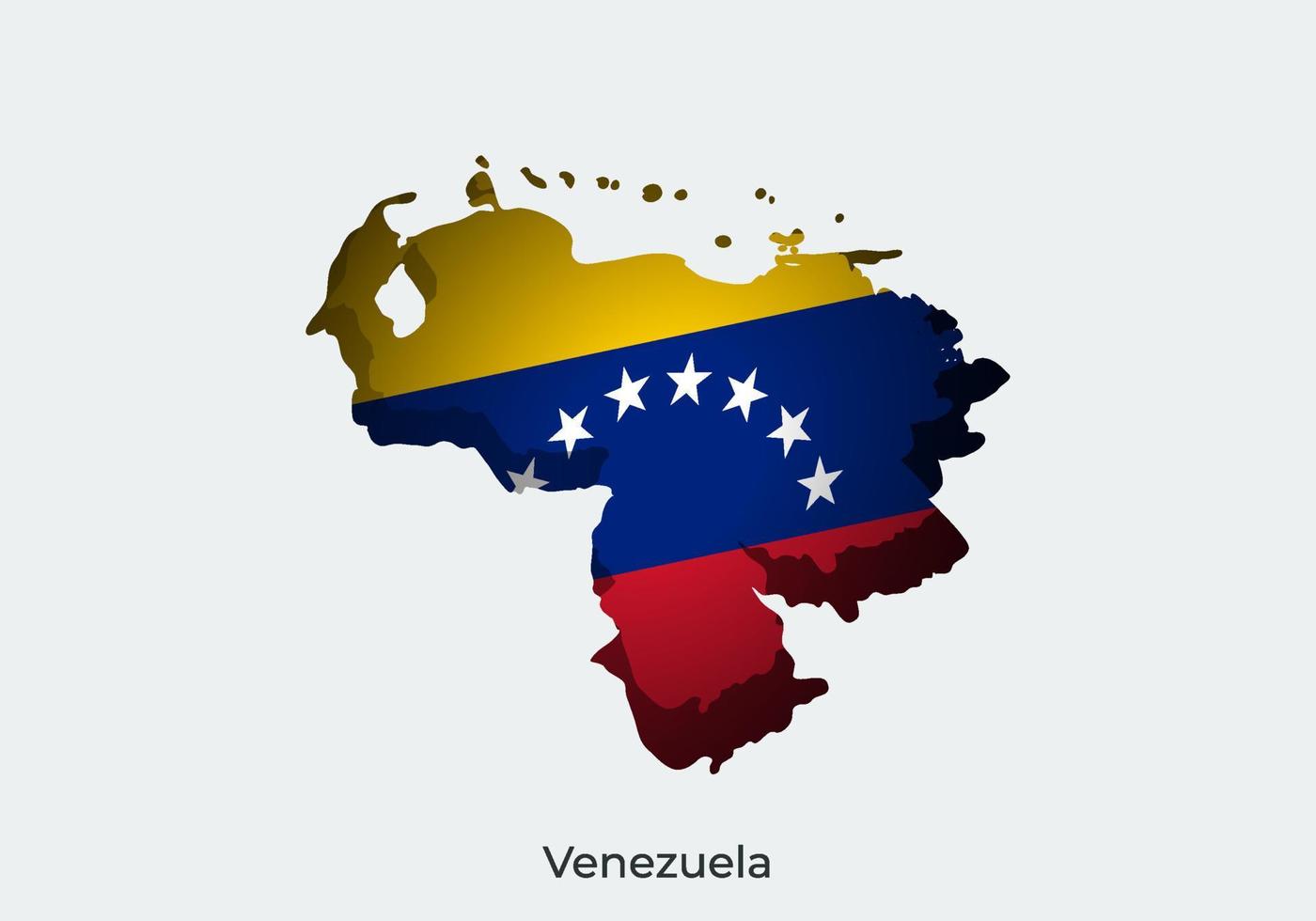 bandera venezolana. diseño de estilo de corte de papel de la bandera mundial oficial. concepto de mapa. apto para pancarta, fondo, afiche, plantilla de aniversario, festividad festiva, día independiente. pasos vectoriales 10 vector