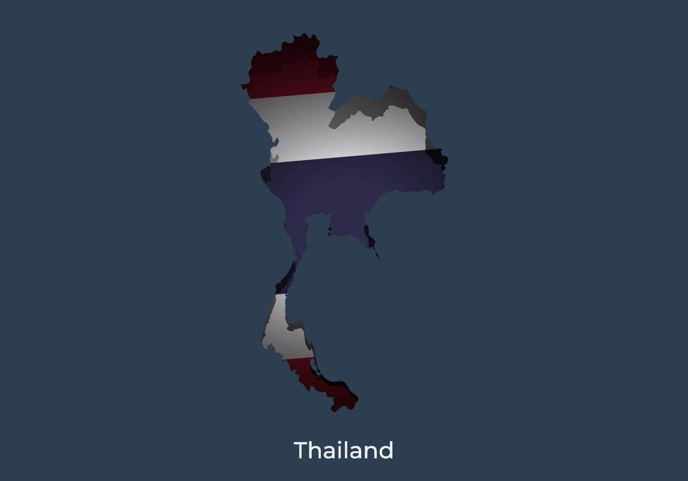 Thailand flag. Paper cut style design of official world flag. Map concept. Fit for banner, background, poster, anniversarry template, festival holiday, independent day. Vector eps 10