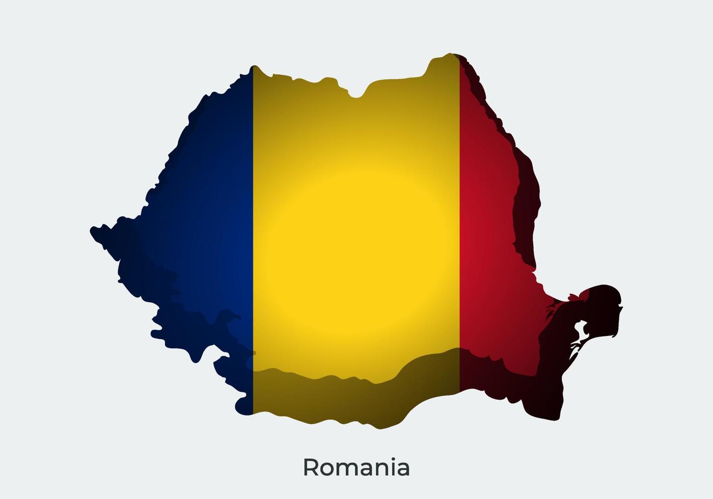 Romania flag. Paper cut style design of official world flag. Map concept. Fit for banner, background, poster, anniversarry template, festival holiday, independent day. Vector eps 10