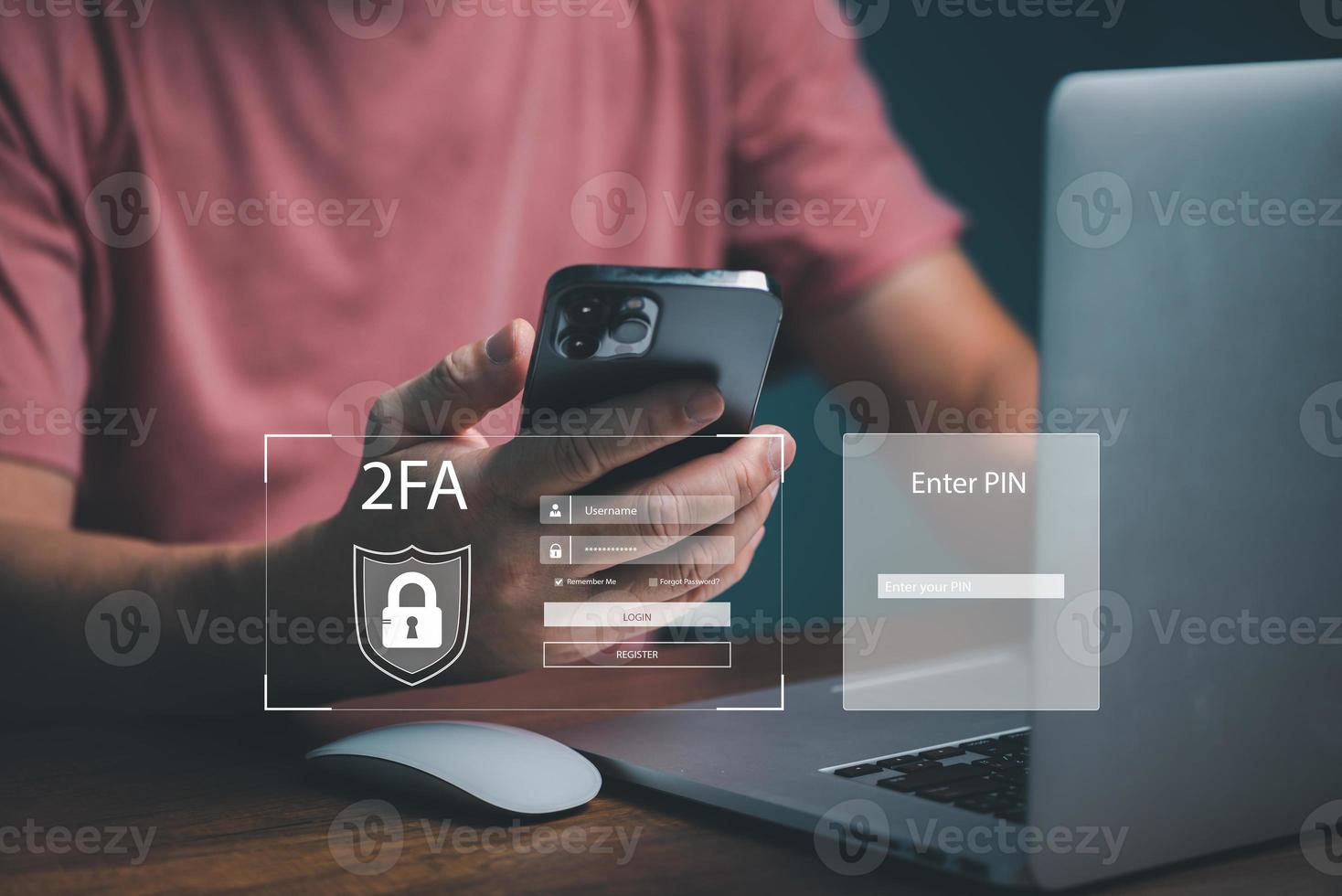 OTP verification code, One Time Password, temporary secure PIN-code from mobile phone SMS, Personal online cyberspace security privacy protection data with 2Fa, Two-Factor ,Internet network security. photo