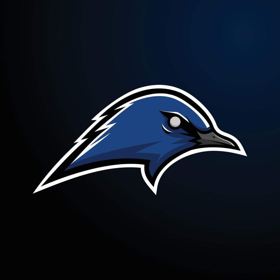 Blue Bird Mascot Logo Vector Illustration.