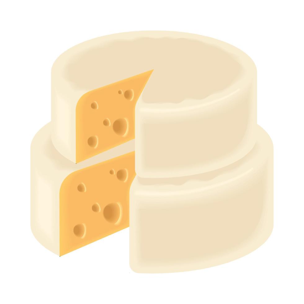 icono realista de queso brie vector