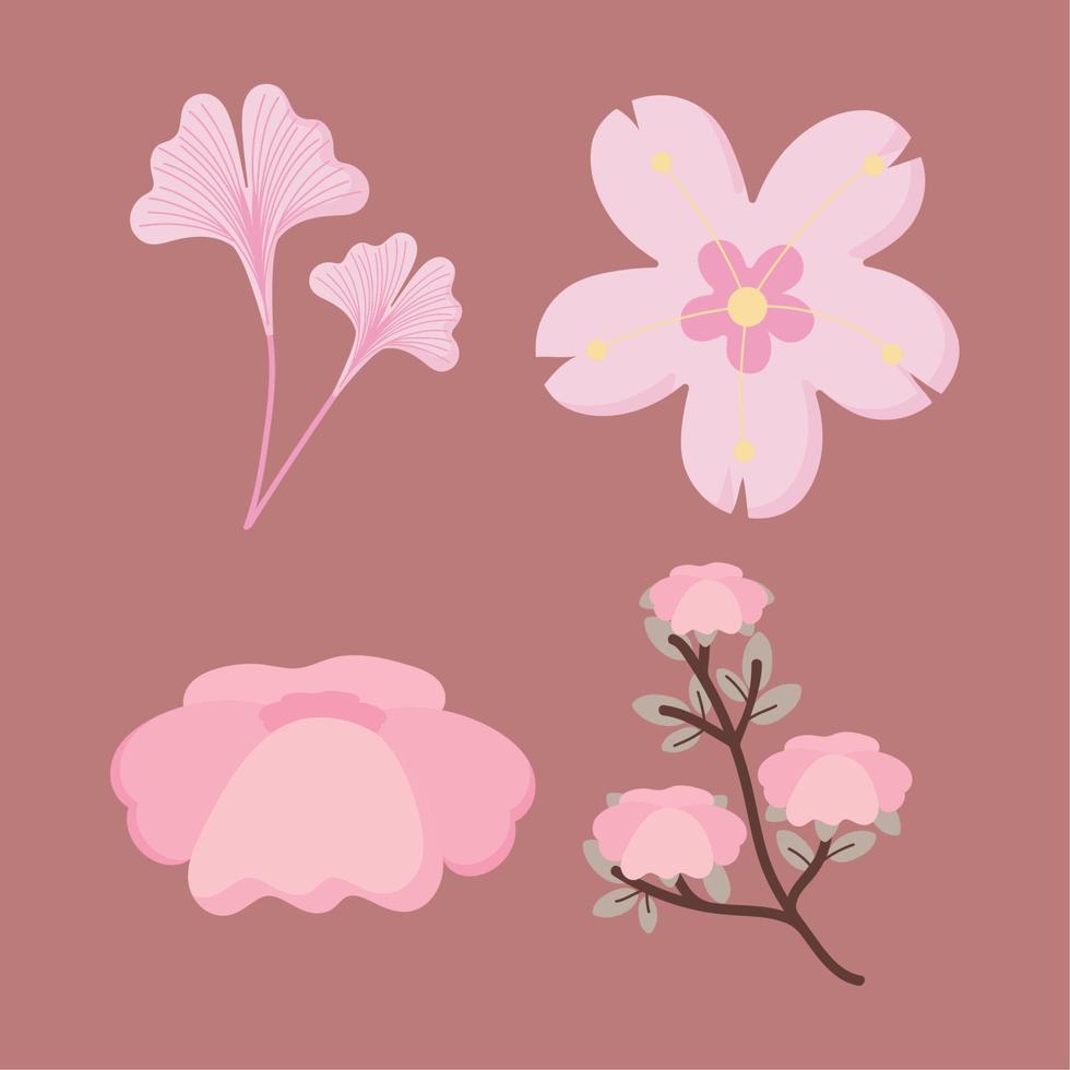 Japanese Culture Flowers vector