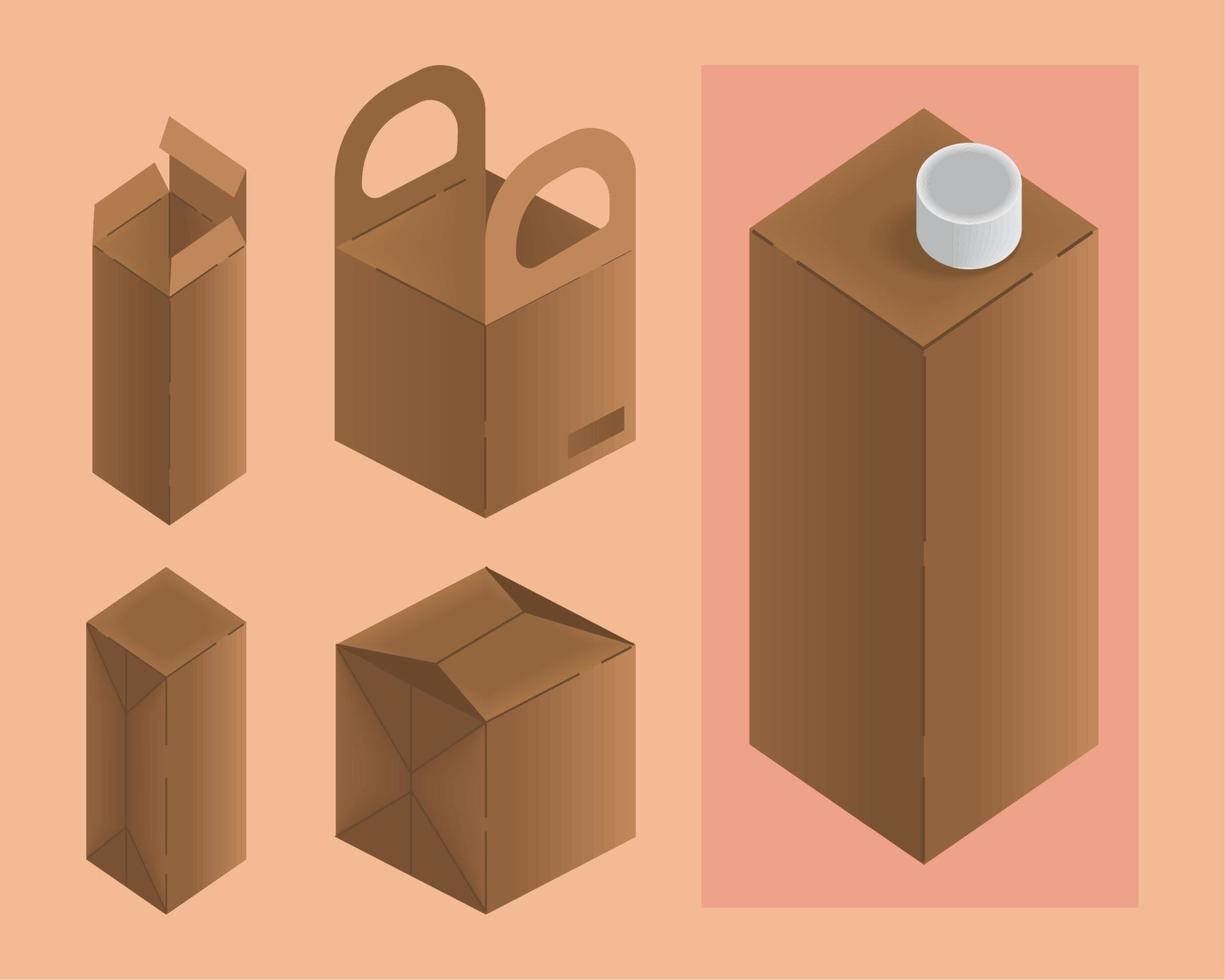 eco packaging, icon collection vector