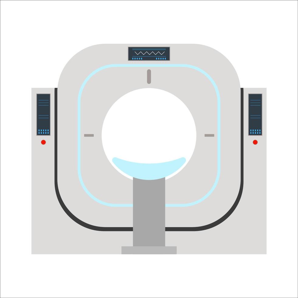 Computer tomograph for detecting internal damage isolated on a white background. MRI CT scan. Magnetic resonance imaging. Diagnosis of cancerous tumors and brain damage. Front view. Vector. vector