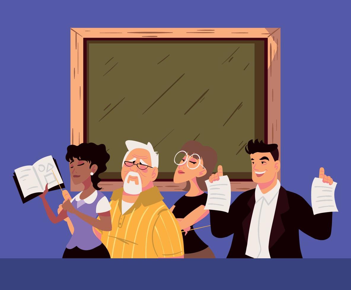 teachers characters, back to school vector