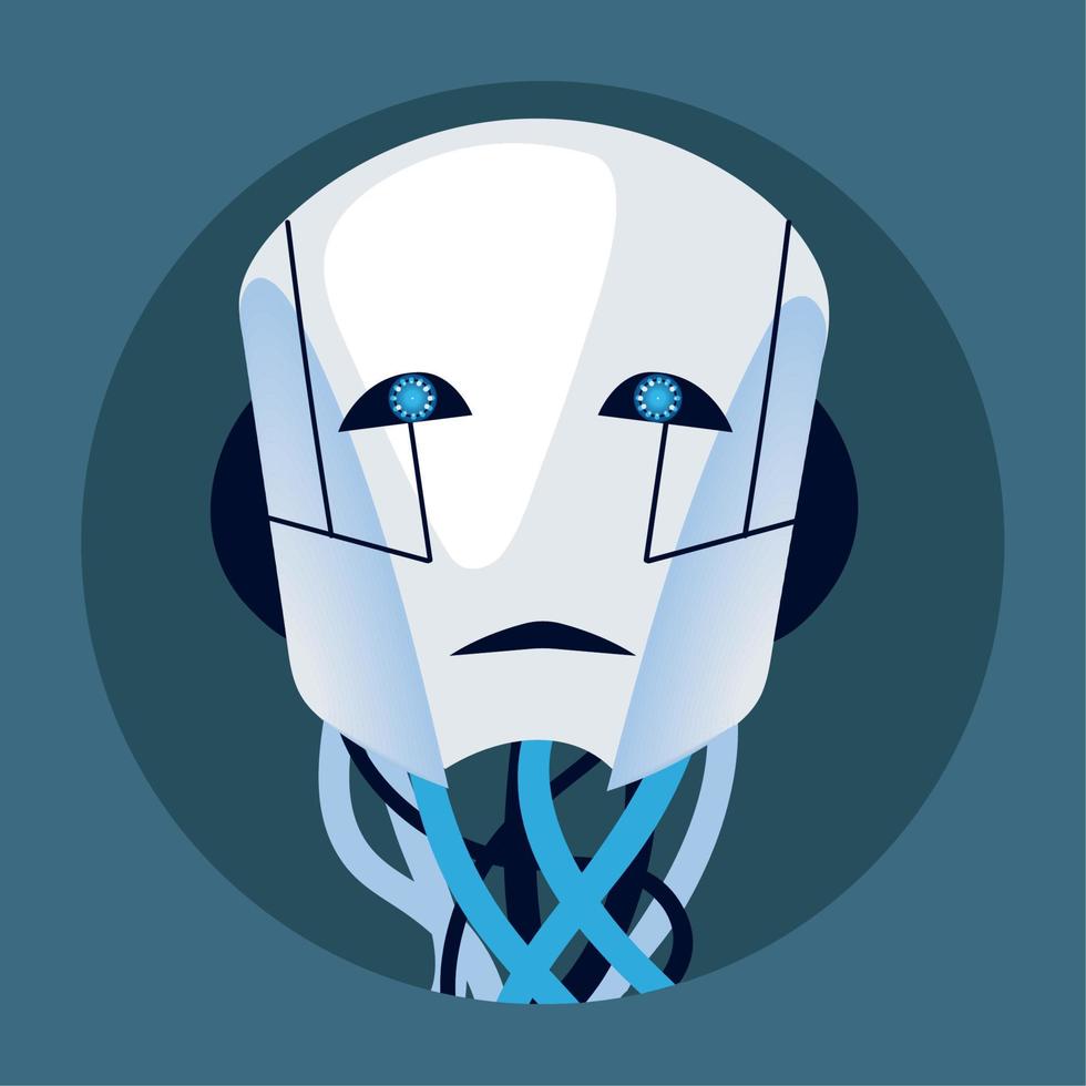 futuristic robot head vector