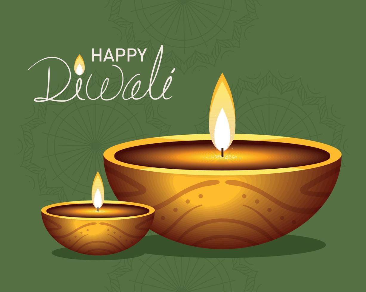 happy Diwali celebration vector