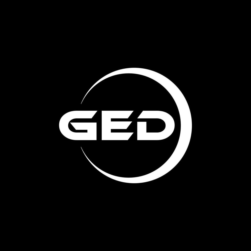 GED letter logo design in illustration. Vector logo, calligraphy designs for logo, Poster, Invitation, etc.