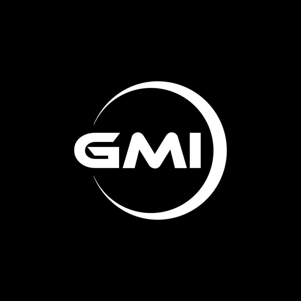 GMI letter logo design in illustration. Vector logo, calligraphy designs for logo, Poster, Invitation, etc.