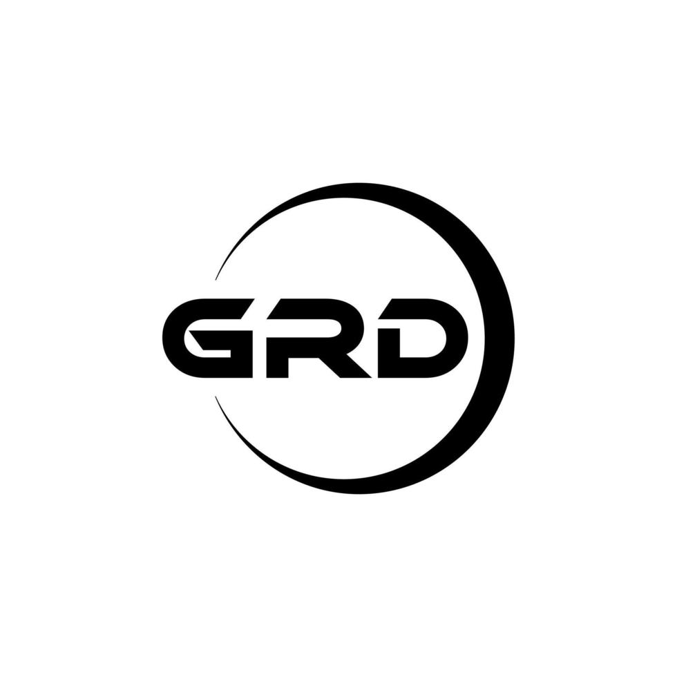 GRD letter logo design in illustration. Vector logo, calligraphy designs for logo, Poster, Invitation, etc.