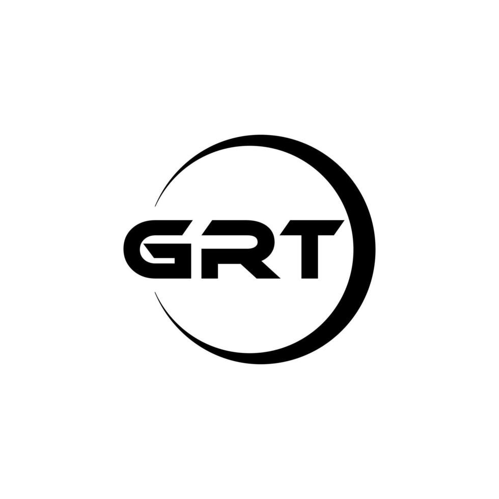GRT letter logo design in illustration. Vector logo, calligraphy designs for logo, Poster, Invitation, etc.