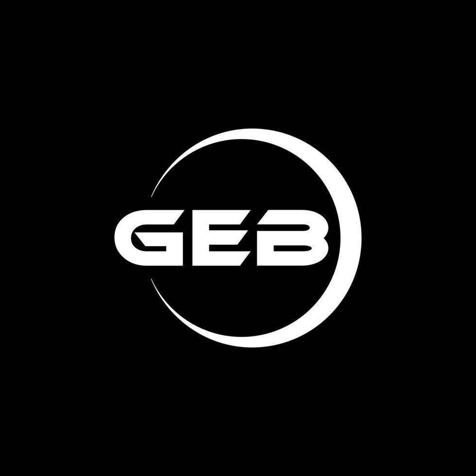GEB letter logo design in illustration. Vector logo, calligraphy designs for logo, Poster, Invitation, etc.