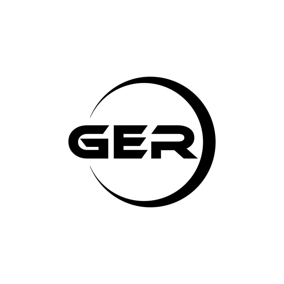 GER letter logo design in illustration. Vector logo, calligraphy designs for logo, Poster, Invitation, etc.