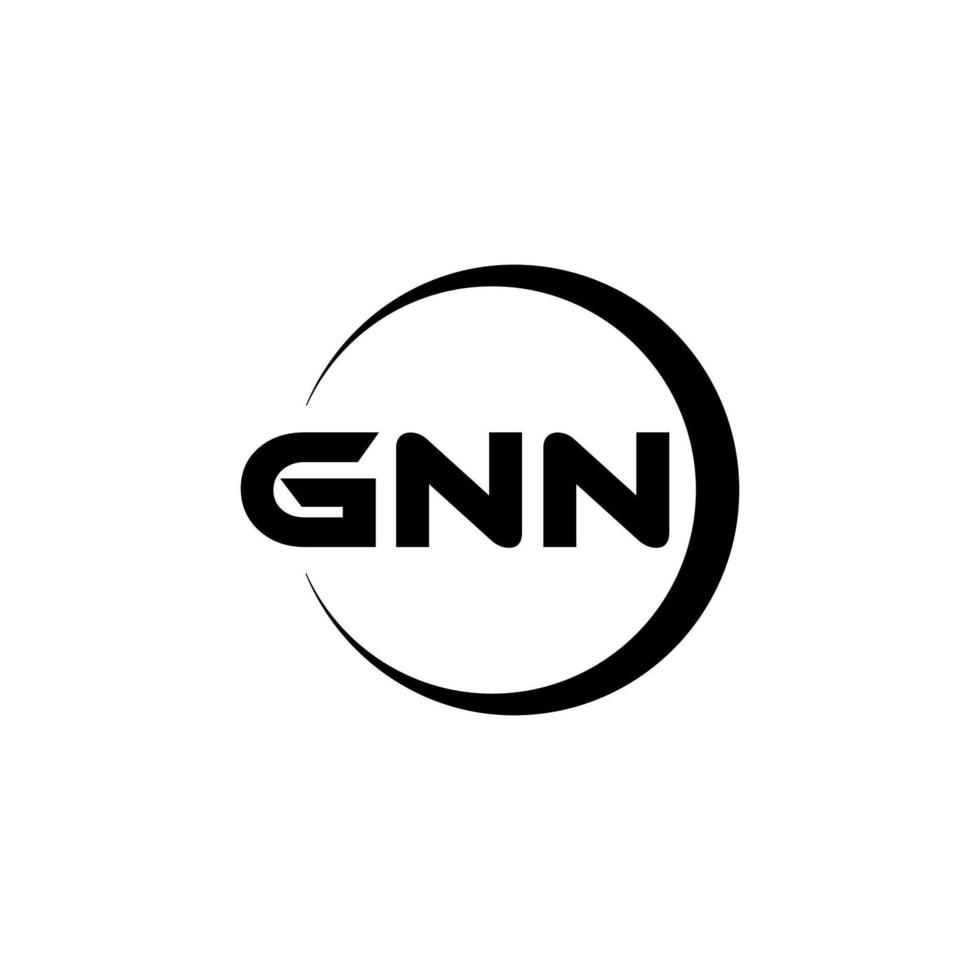 GNN letter logo design in illustration. Vector logo, calligraphy designs for logo, Poster, Invitation, etc.