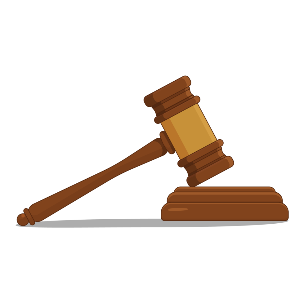 Judge Hammer Gavel in Transparent Background png